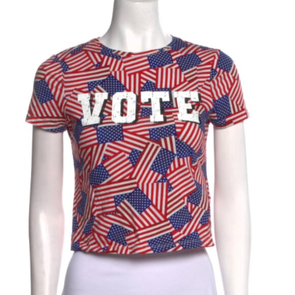 Alice + Olivia Tops - Alice + Olivia A+O x I Am A Voter Cindy Cropped Tee in XS